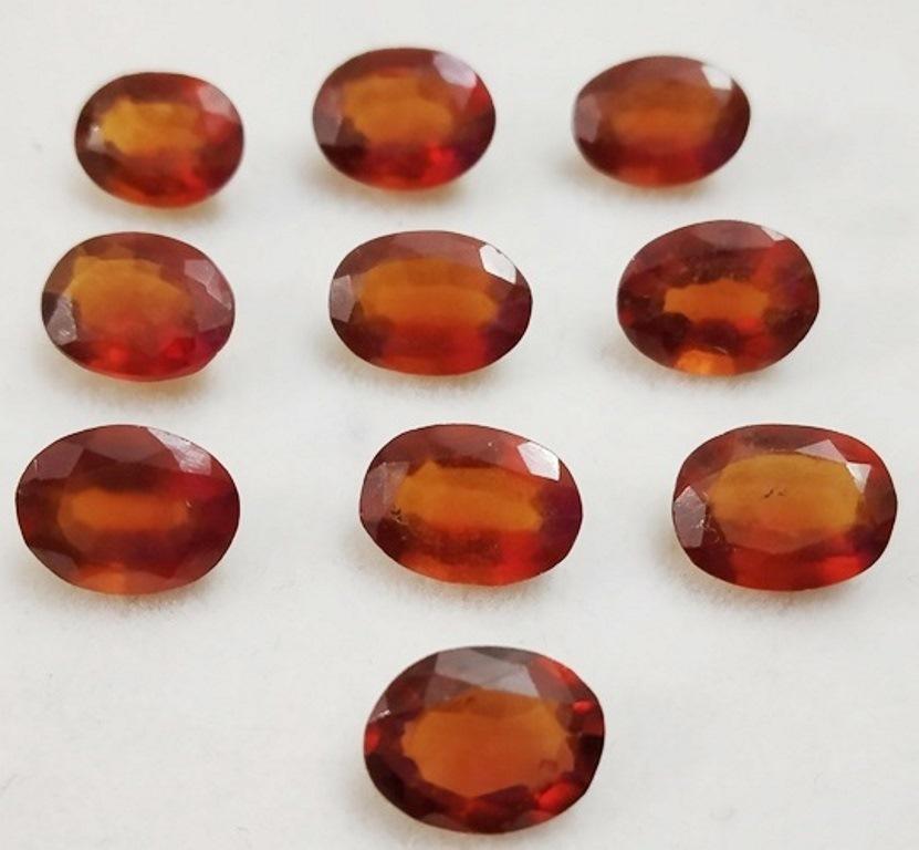 13.06 ct Natural Oval Hessonite Garnet Wholesale Lot: Natural Oval Hessonite Garnet Wholesale Lot~~ MM Size 8 x 6 x 3~~