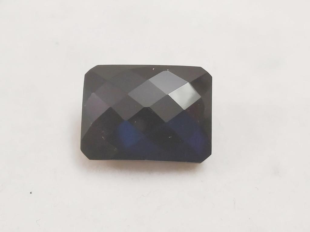 10.75 ct Natural Black Emerald Checker Cut Onyx: MM Size 16 x 12 x 7~~
