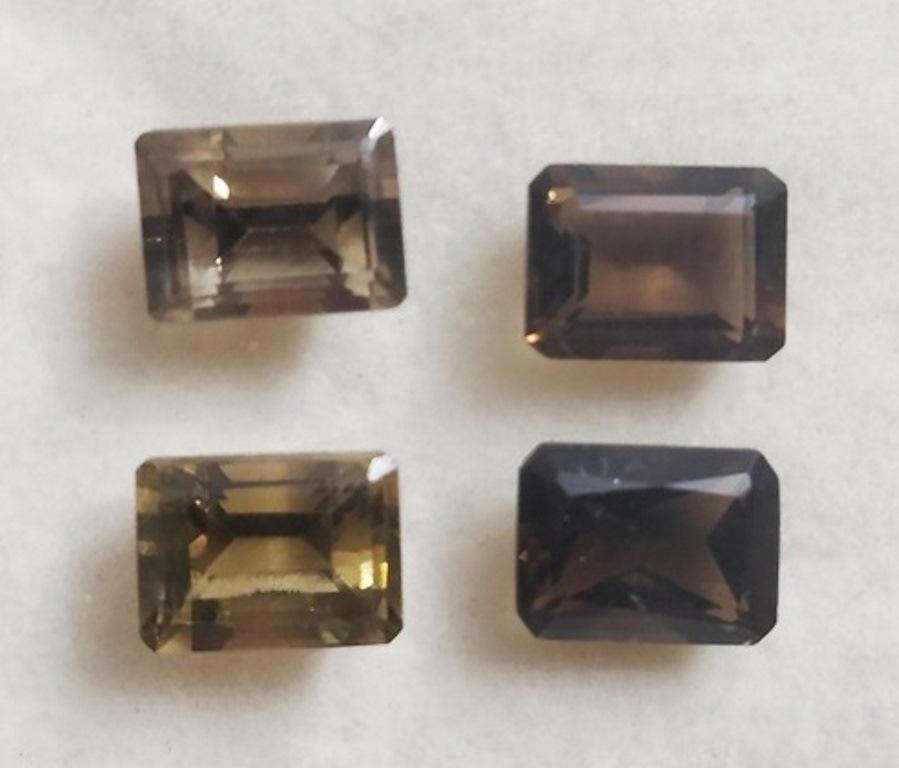 7.11 ct Emerald Cut Natural Smoky Quartz Wholesale Lot: Emerald Cut Natural Smoky Quartz Wholesale Lot~~MM Size 8 x 6 x 5~~