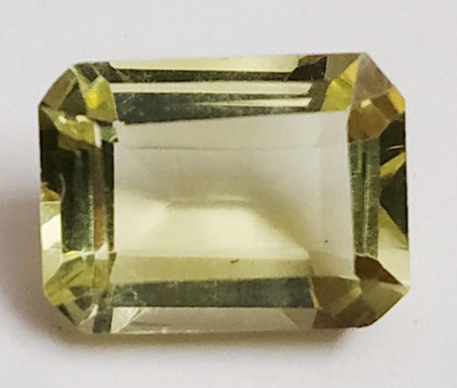1.54 ct Emerald Cut Natural Lemon Topaz: MM SIZE = 8.08 x 6.09 x 4.09