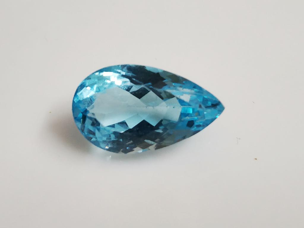 8.19 ct Pear Cut Natural Blue Topaz Gemstone (1 of 1)