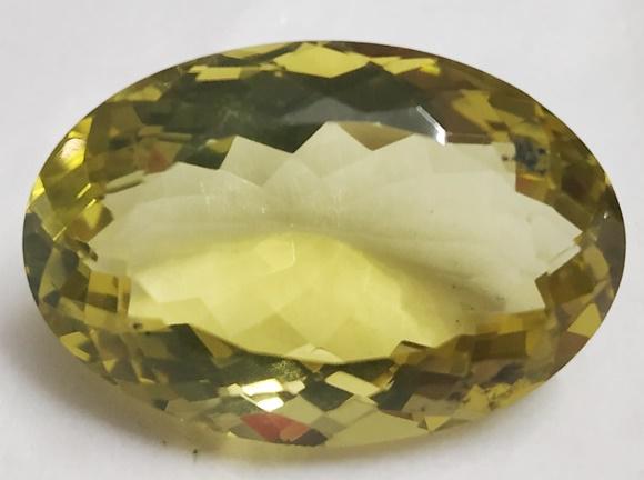 30.60 Ct Oval Cut Natural Lemon Topaz Gemstone: MM SIZE = 18 x 11 x 10