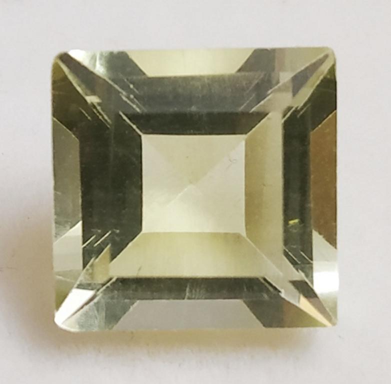 3.30 ct Princess Cut Natural Lemon Topaz: MM SIZE -9.03 x 8.91 x 5.93