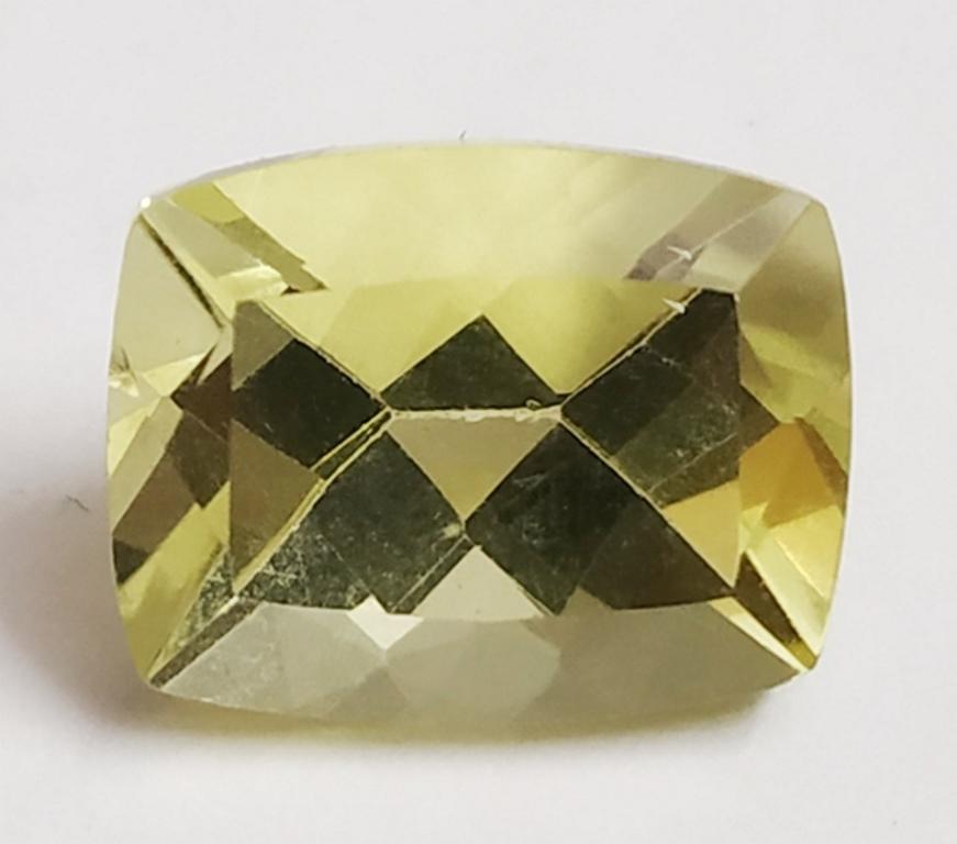 3.09 ct Emerald Cut Natural Lemon Topaz: MM SIZE = 10.04 x 7.91 x 6.08