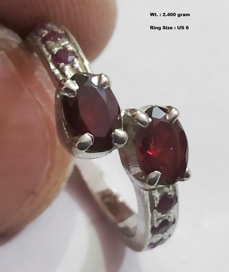 925 Sterling Silver Ring with Garnet & Ruby (1 of 1)