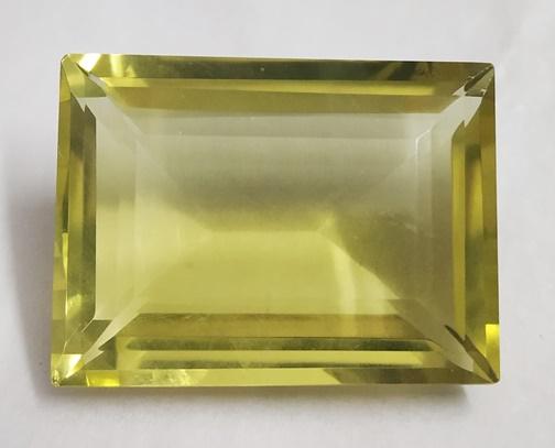 28.70 Ct Emerald Cut Natural Lemon Topaz Gemstone: MM SIZE = 23 x 17 x 9