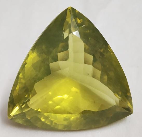 47.60 Ct Trillion Cut Natural Lemon Topaz Gemstone: MM SIZE = 26 x 26 x 14