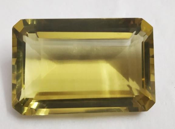 25.10 Ct Emerald Cut Natural Lemon Topaz Gemstone: MM SIZE = 23 x 15 x 9