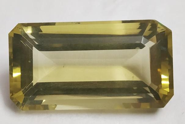 23 Ct Emerald Cut Natural Lemon Topaz Gemstone: MM SIZE = 24 x 13 x 9