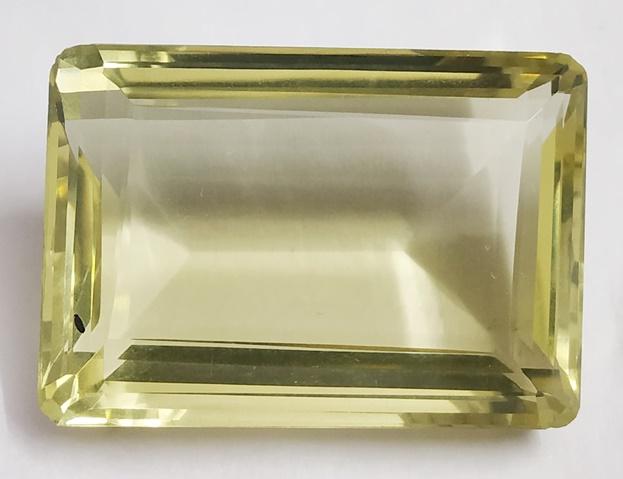 84.20 Ct Emerald Cut Natural Lemon Topaz Gemstone: MM SIZE = 33 x 23 x 13