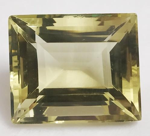 25.20 Ct Emerald Cut Natural Lemon Topaz Gemstone: MM SIZE = 19 x 16 x 11
