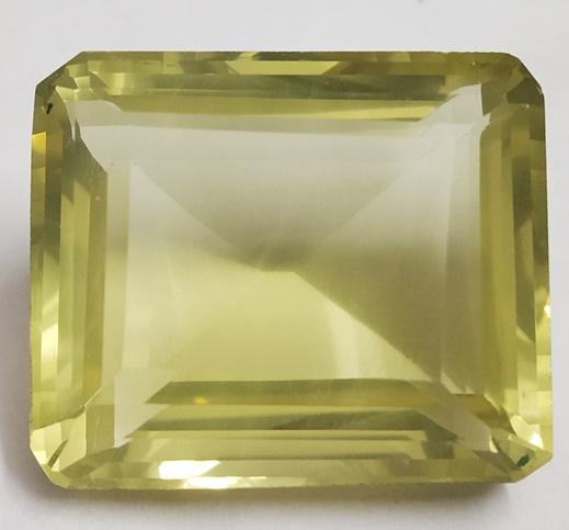 50.70 Ct Emerald Cut Natural Lemon Topaz Gemstone: MM SIZE = 25 x 21 x 13
