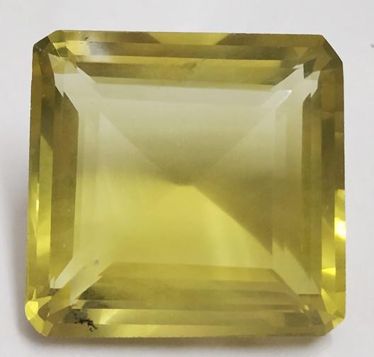 40.50 Ct Emerald Cut Natural Lemon Topaz Gemstone: MM SIZE = 22 x 21 x 12