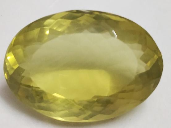 24.20 Ct Oval Cut Natural Lemon Topaz Gemstone: MM SIZE = 23 x 16 x 10