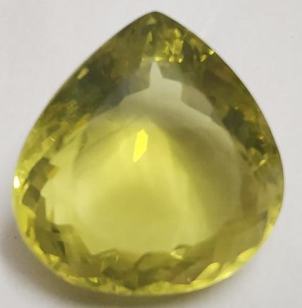 19.40 Ct Pear Cut Natural Lemon Topaz Gemstone: MM SIZE = 19 x 17 x 10