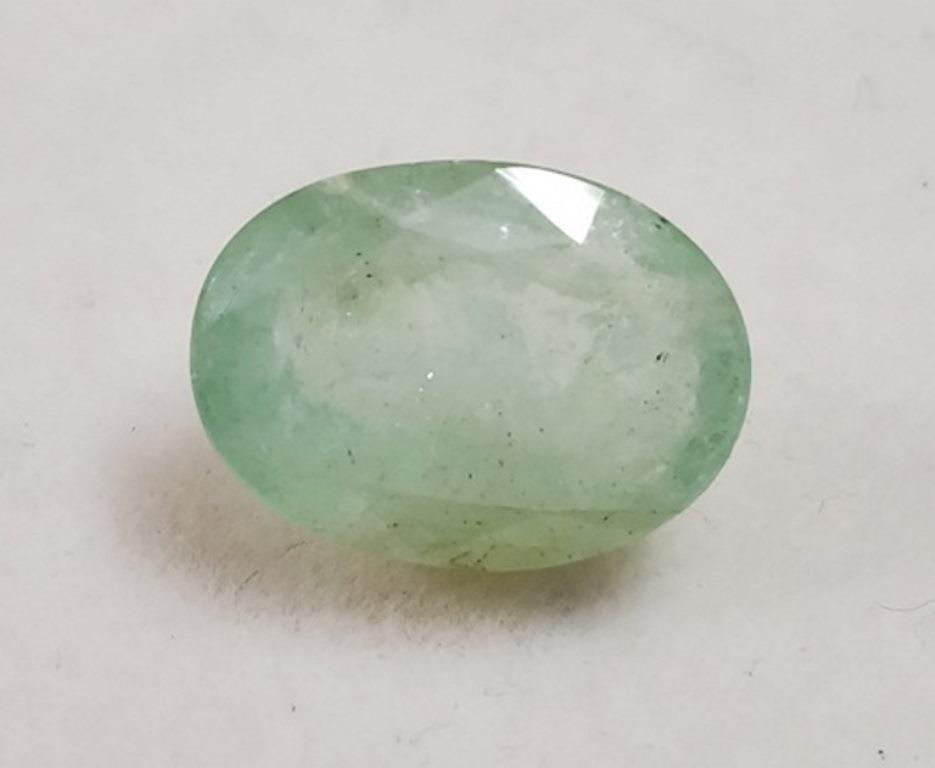4.16 ct Natural Green Russian Oval Emerald: Natural Green Russian Oval Emerald~~MM Size 12 x 8 x 4~~