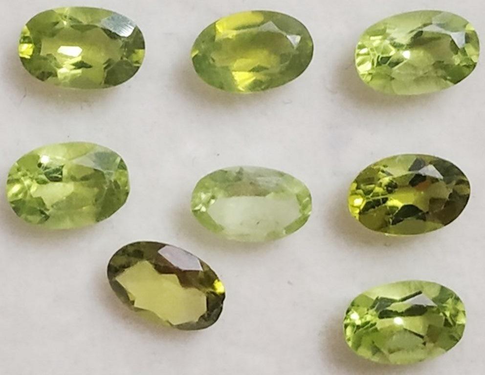 3.76 ct Oval Cut Natural Green Peridot Wholesale Lot: MM SIZE = 6 X 4 X 3