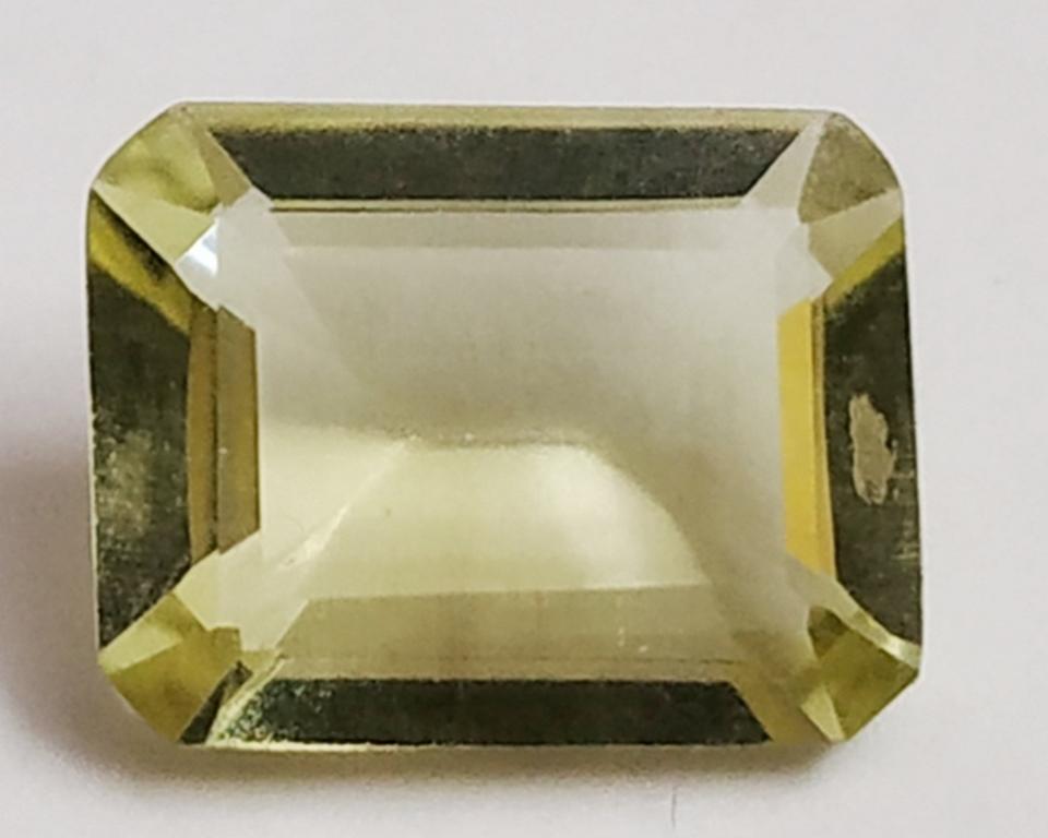 1.77 ct Emerald Cut Natural Lemon Topaz: MM SIZE = 8.94 x 7.00 x 4.01