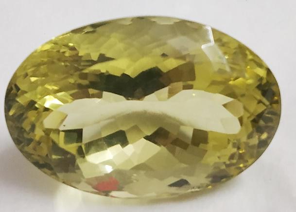 42.40 Ct Oval Cut Natural Lemon Topaz Gemstone: MM SIZE = 26 x 18 x 15
