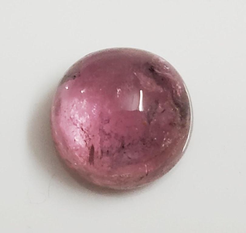 4.06 Ct Round Pink Cabochon Tourmaline: MM SIZE = 9.20 X 9.10 X 5.93