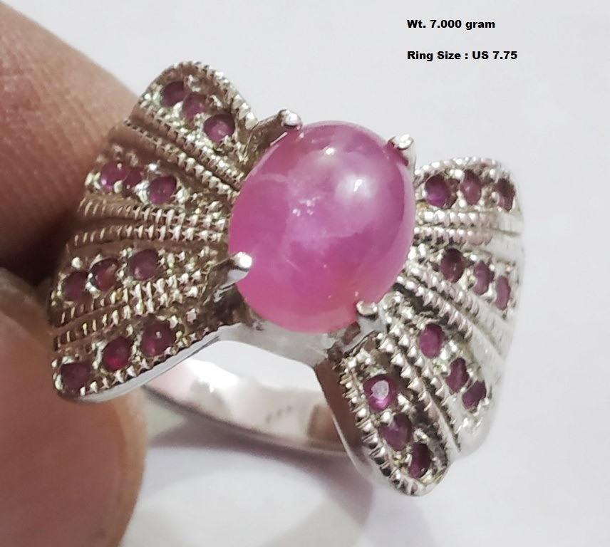 925 Sterling Silver Ring with Natural Rubies (1 of 1)