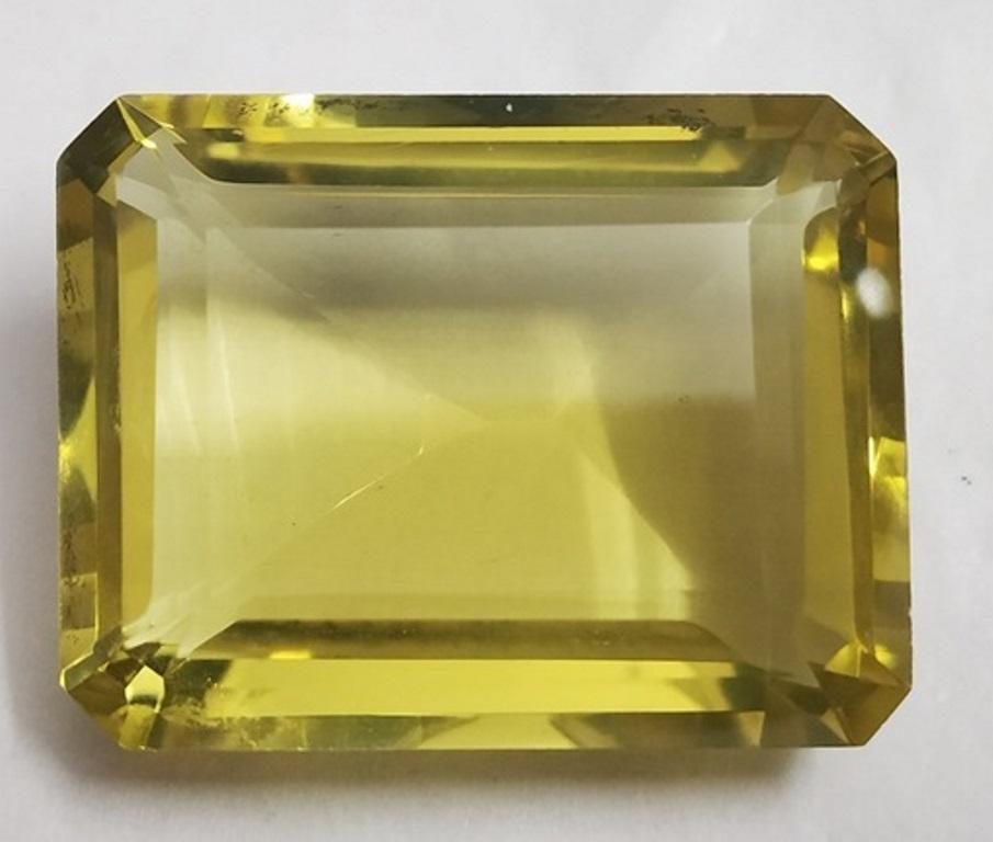 32.90 Ct Emerald Cut Natural Lemon Topaz Gemstone (1 of 1)