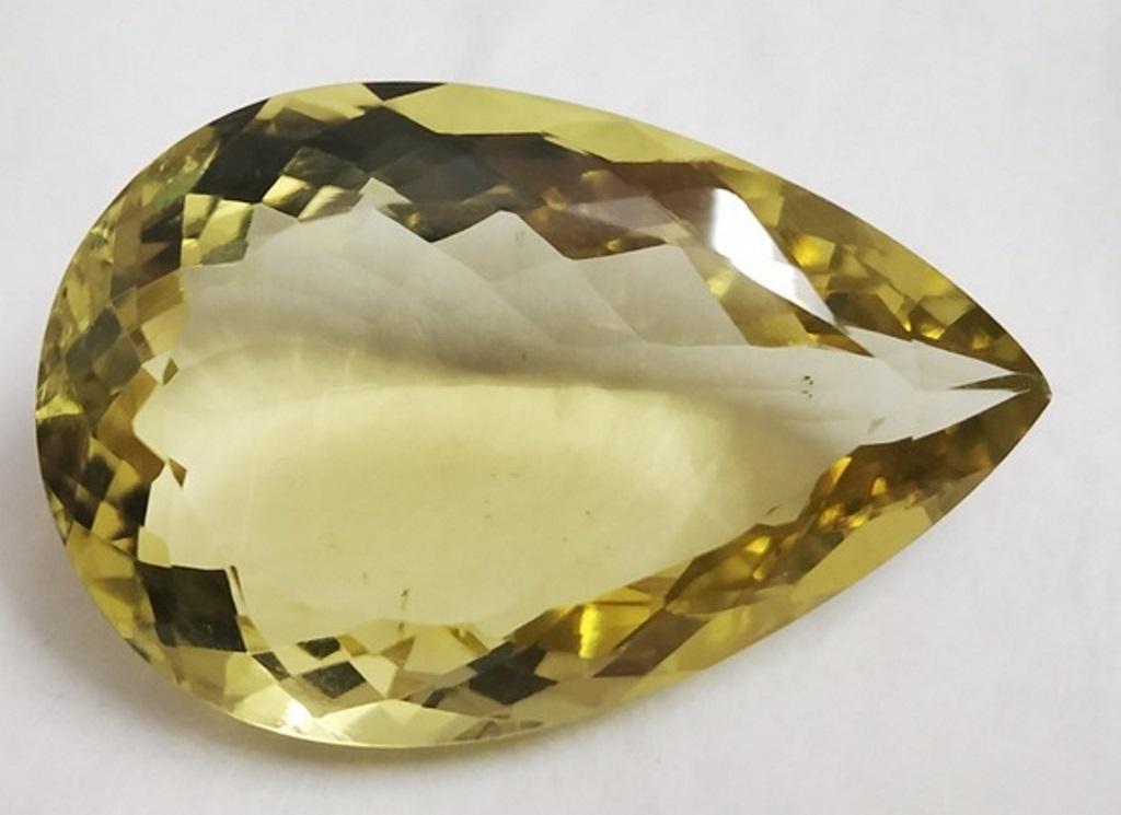 29.80 Ct Pear Cut Natural Lemon Topaz Gemstone: MM SIZE = 28 x 18 x 10