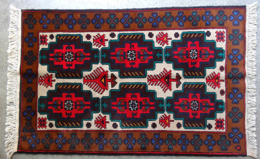 Afghani Baluchi Hand Knotted Rug Area: beautiful baluchi and Knotted 100 % Wool rom Afghanistan