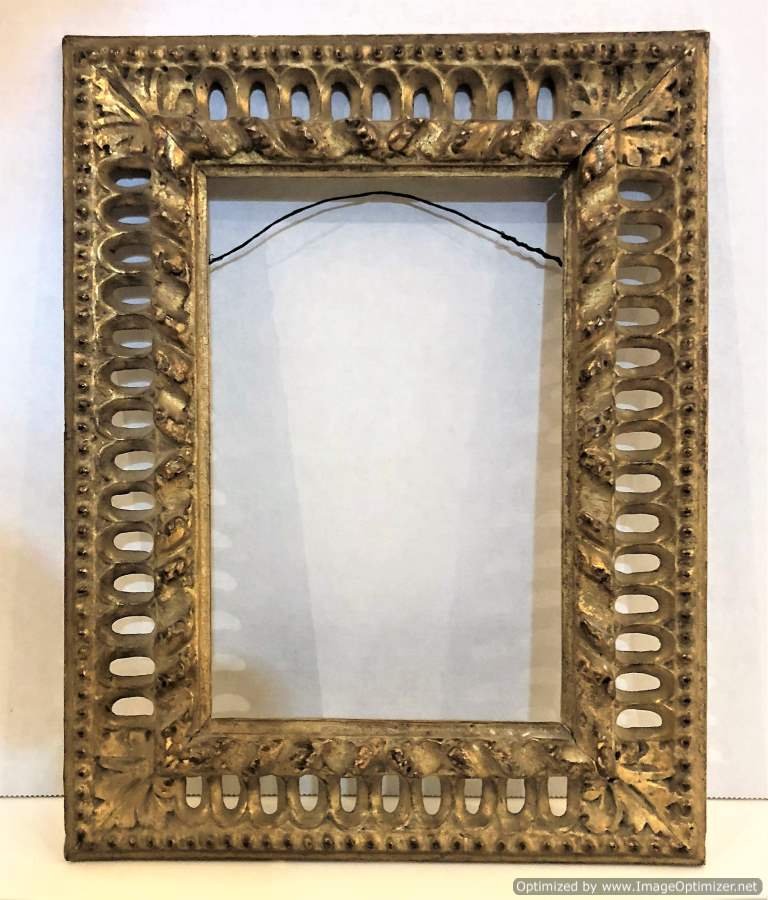 Circa 1890 Ornate Carved Wood Picture Frame Gold Gesso (1 of 7)