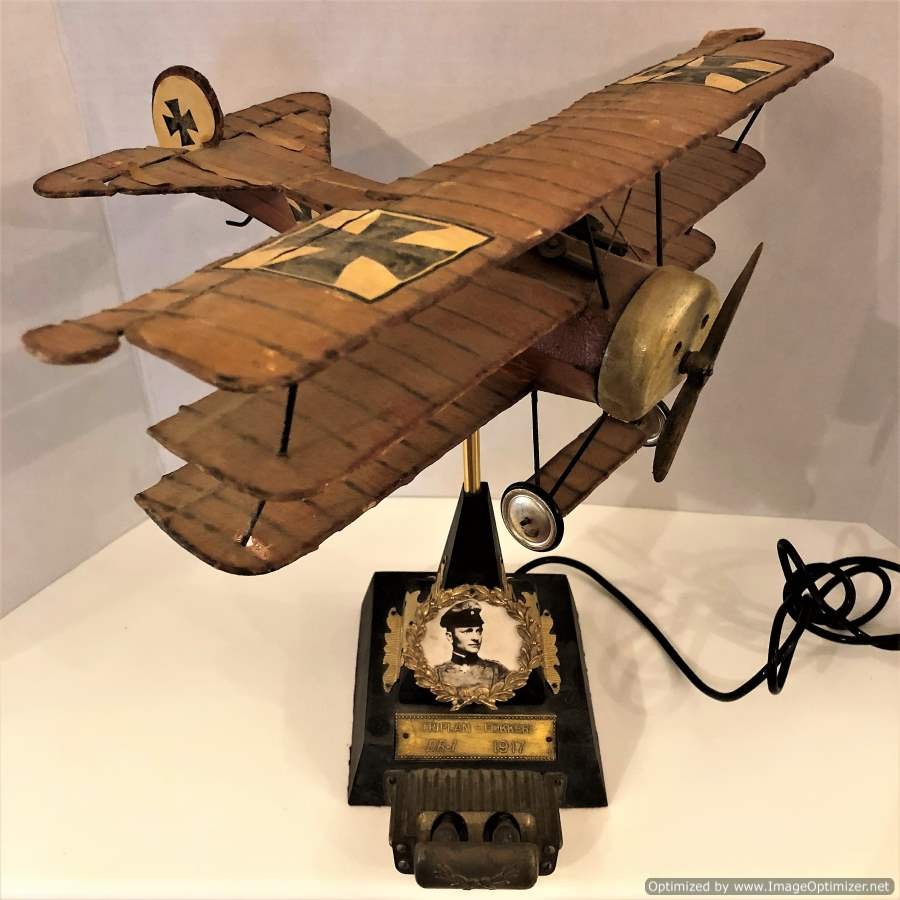 Folk Art WWI Triplane Fokker DR-1 Model Pilot Display (1 of 10)