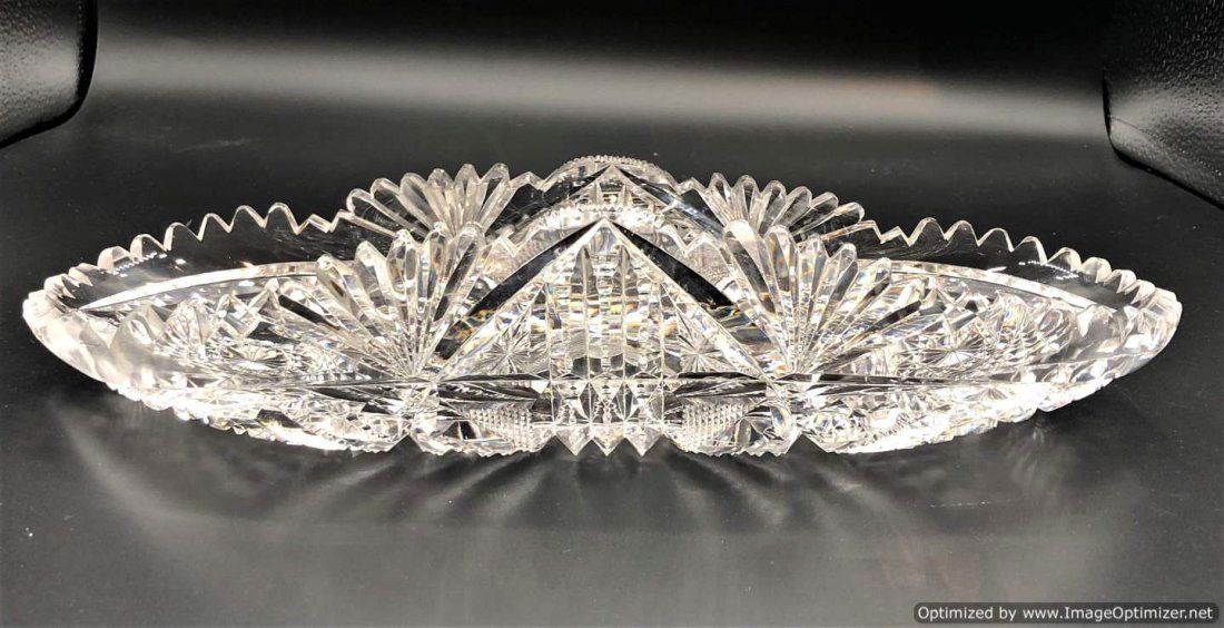 Hawkes American Brilliant Cut Glass Celery Dish Folded (1 of 7)