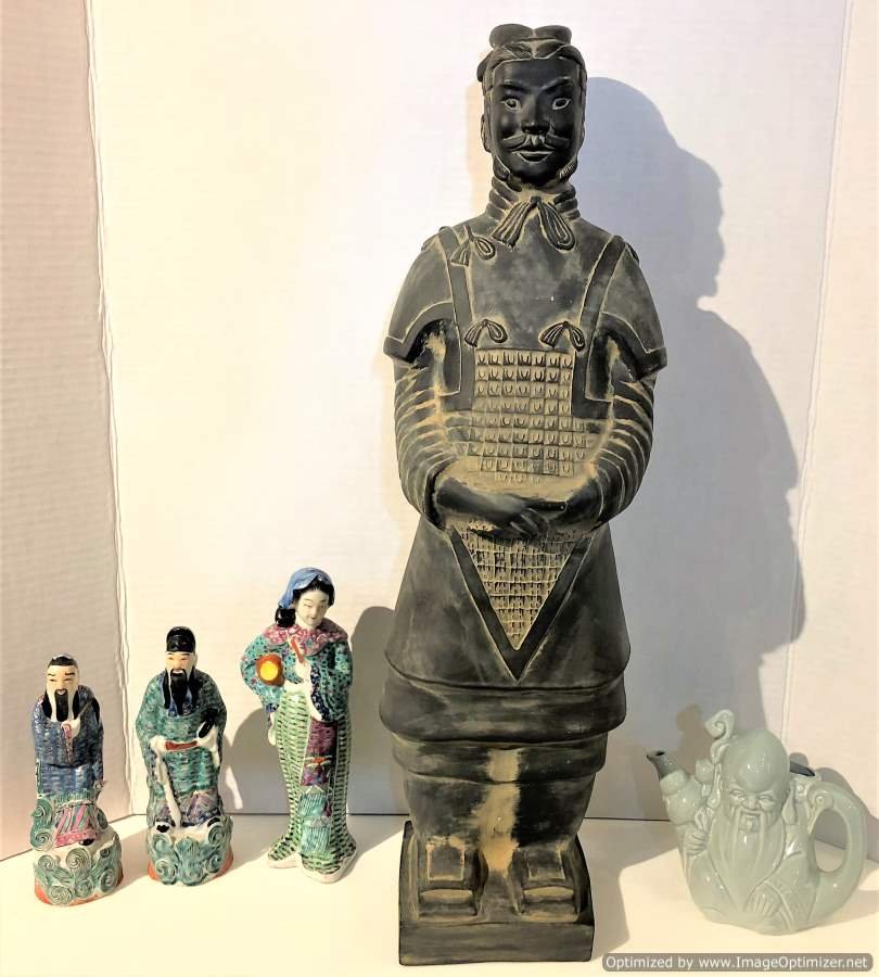 Five [5] Assorted Oriental Chinese Figures and Tea Pot (1 of 8)