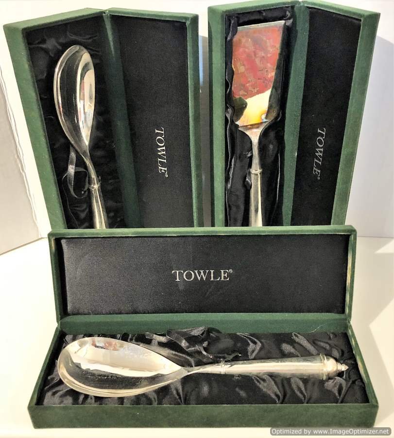 Three [3] Towle Silver Plate Large Serving Spoons, Cake (1 of 6)
