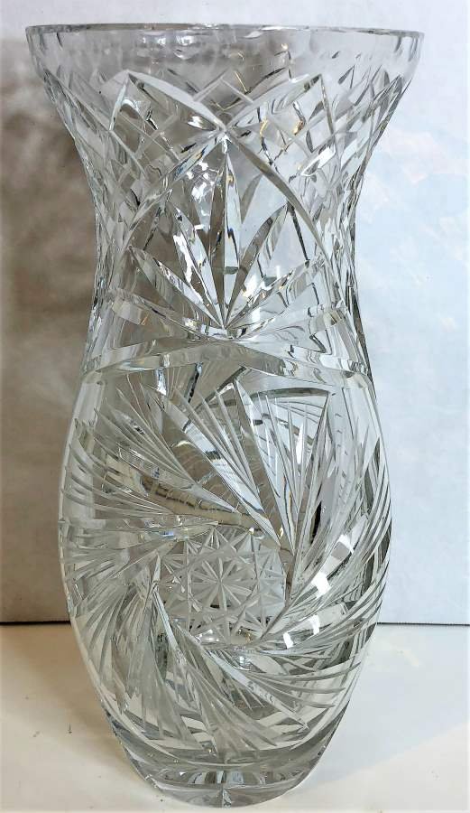 American Brilliant Large Cut Glass Vase (1 of 5)
