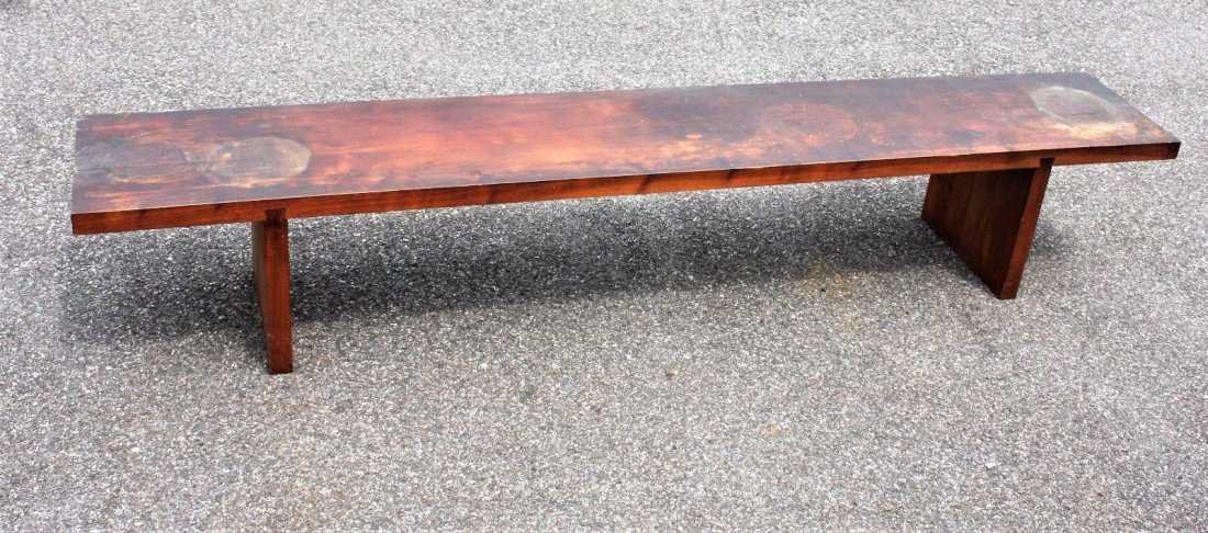 Mid-Century Modern Studio Wood Shop Long Bucket Bench (1 of 5)