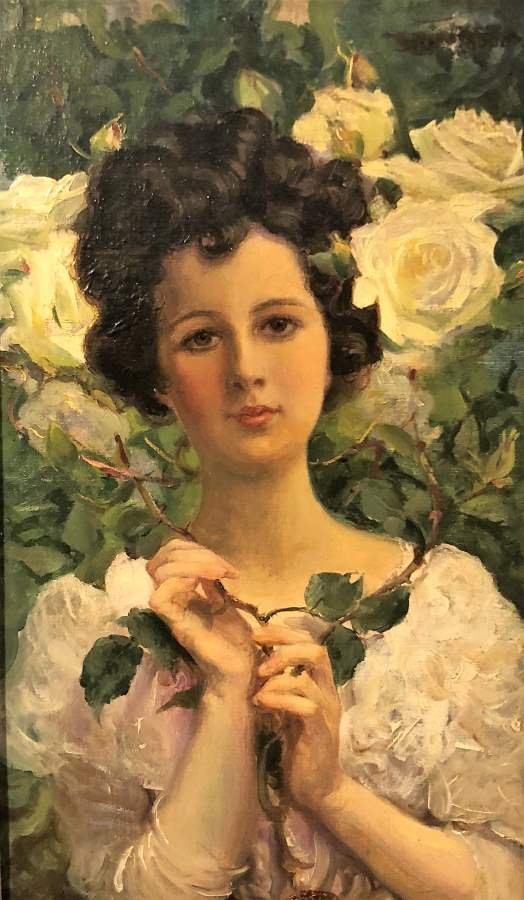 BLANCHE BERTHOUD, Swiss 1864-1938 Portrait Young Girl (1 of 10)