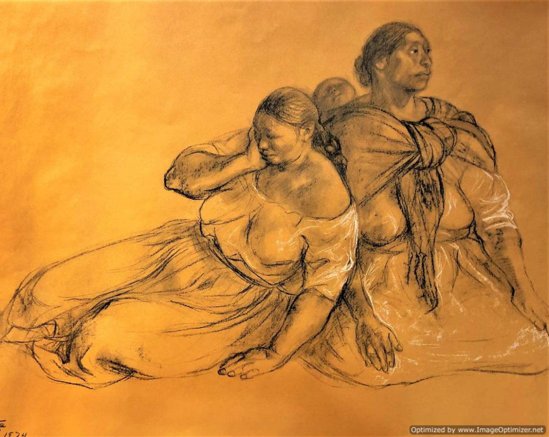 FRANCISCO ZUNIGA, Print Signed & Dated 1974,  Two Women (1 of 5)