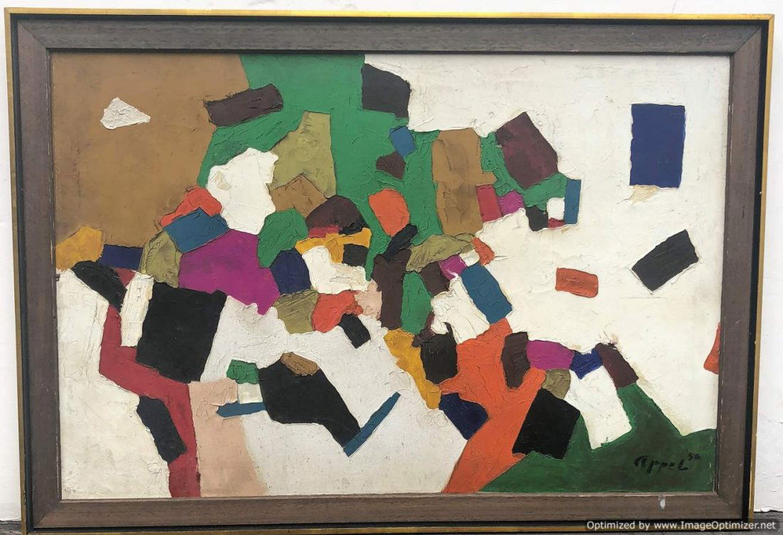 KAREL APPEL 1956; Colorful Abstract Composition Oil/c (1 of 7)