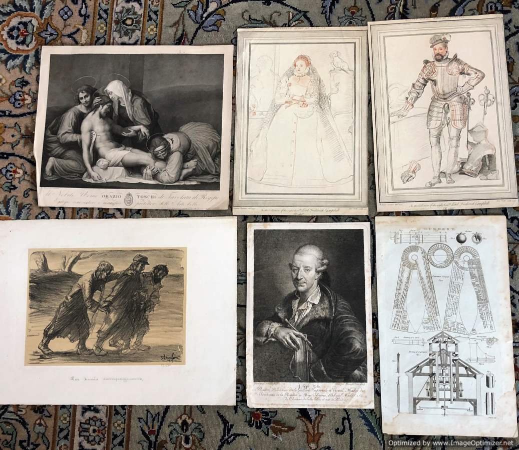 Six [6] Assorted Early Etchings / Engravings Attic Find (1 of 7)