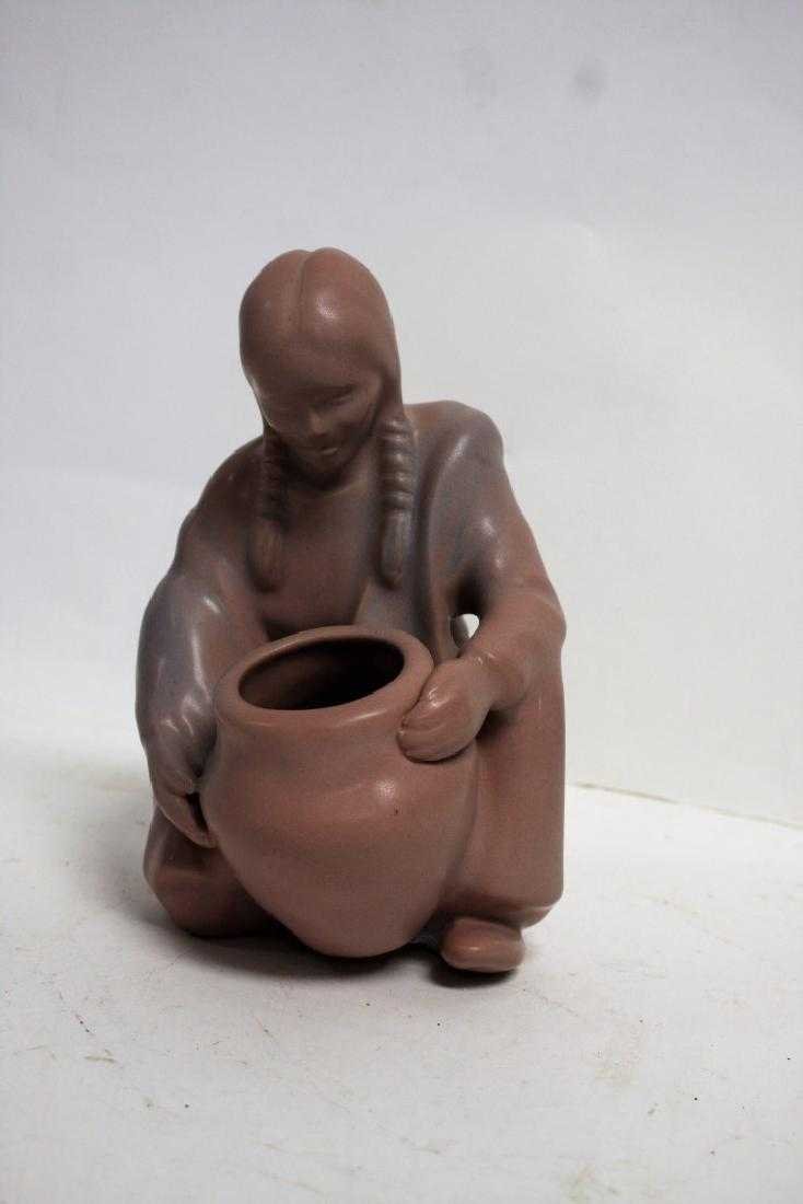 VAN BRIGGLE Art Pottery American Indian Holding Pot (1 of 6)