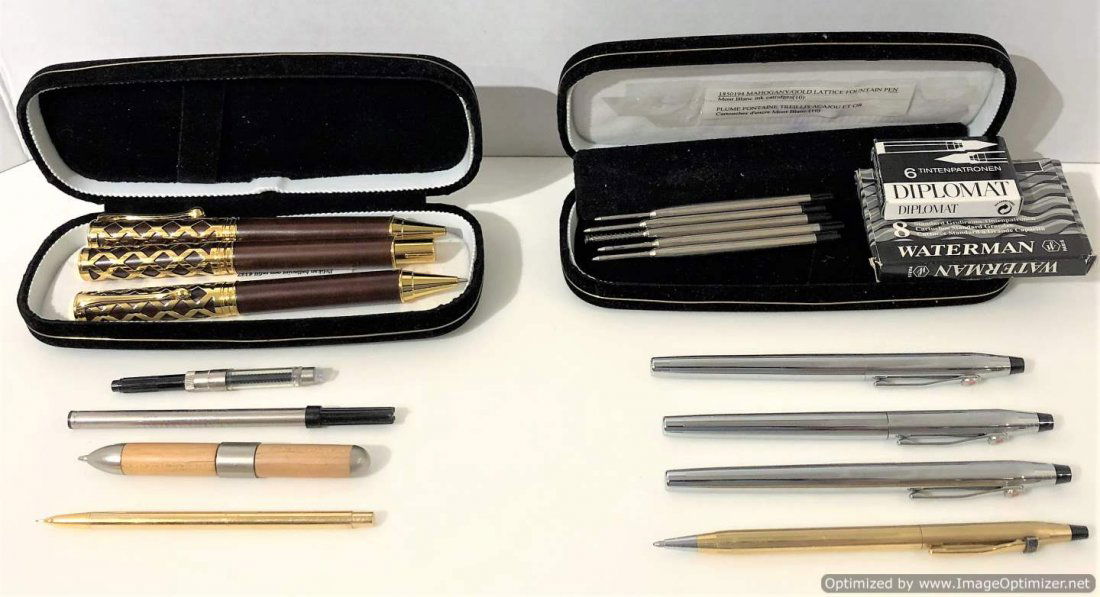 Assorted Pens & Refills Including Mahogany Gold Lattice (1 of 8)