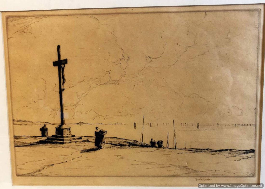 Martin Hardie, Etching, Calvary Concarneau (1 of 8)