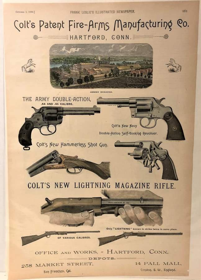 Colt's Patent Fire-Arms Manufacturing 1889 Advertising (1 of 9)