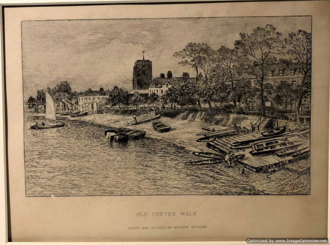 Arthur Severn, Etching, Old Cheyne Walk (1 of 8)