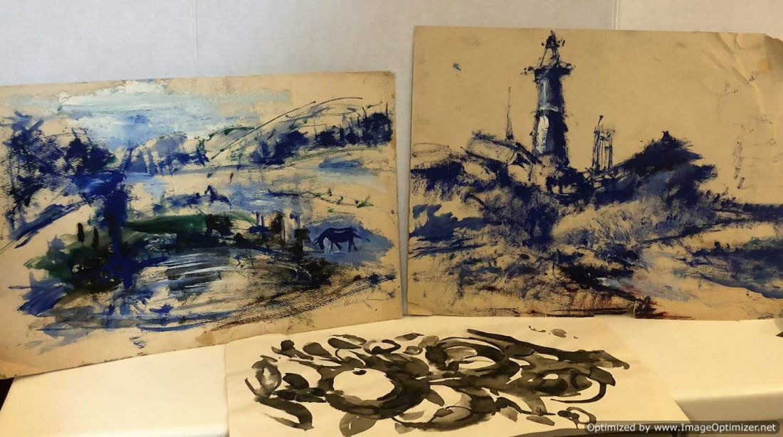 Three [3] Louis Wolchonok, Listed American Artist w/c (1 of 9)