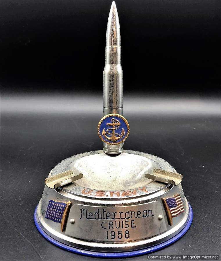 U.S.Navy Mediterranean Cruise 1958 Lighter Ashtray (1 of 7)