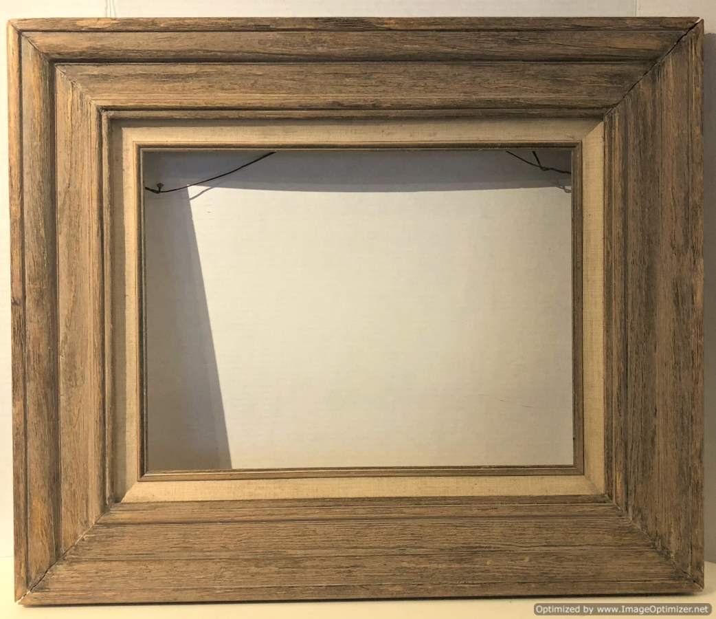 Circa 1950 Vintage Pickled Finish Picture Frame 12 x 16 (1 of 3)
