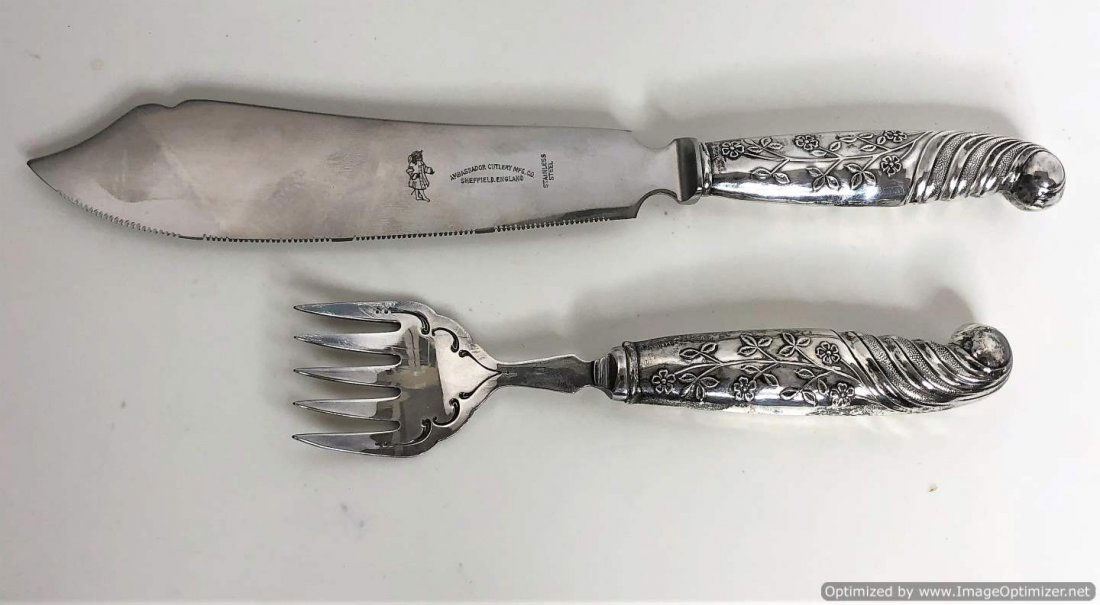 STERLING HANDLES Knife & Fork Ambassador Cutlery Mfg Co (1 of 8)