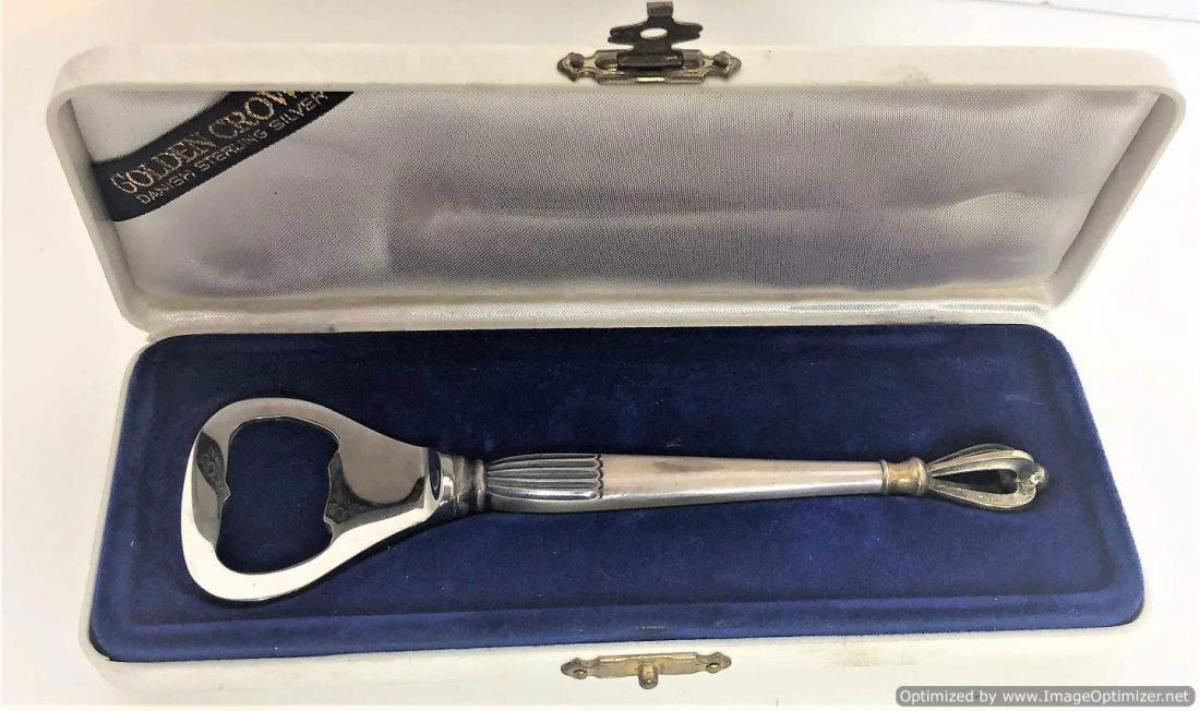 Golden Crown DANISH STERLING Silver Bottle Opener (1 of 6)