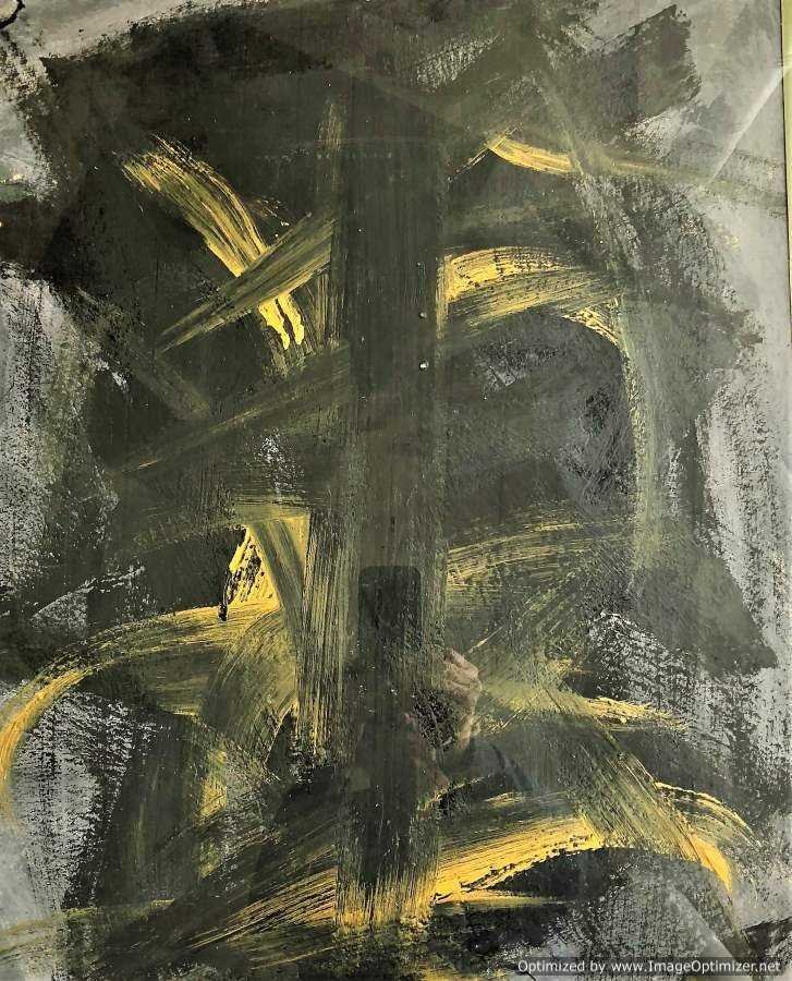 Franz Kline attributed Mid Century Modern Abstract Oil (1 of 4)